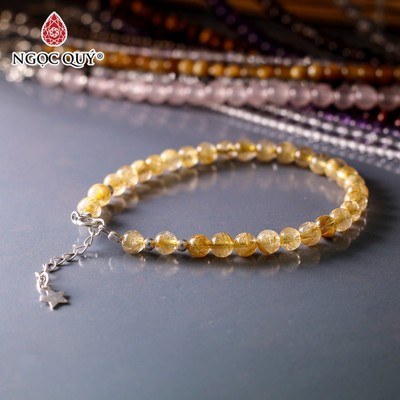 Lắc tay đá thạch anh hạt 4-5mm dài 17-19cm Mẫu VC1144 - Ngọc Quý