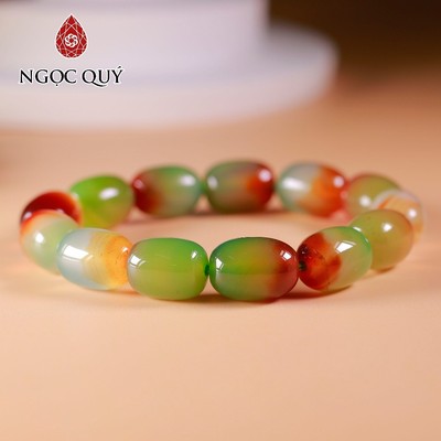 Vòng tay lu thống đá mã não tam tài - Ngọc Quý