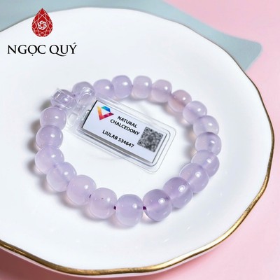 Vòng chalcedony tím vip bánh lu nhỏ chất trong 5A - Ngọc Quý