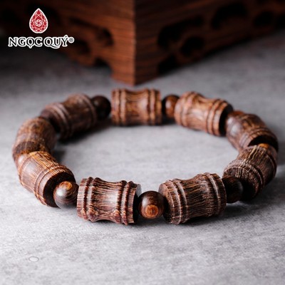 Vòng trầm sánh trụ khuyết 12x11mm - Ngọc Quý