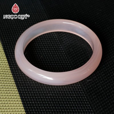 Vòng tay chalcedony bản hẹ (10 - 11mm) - Ngọc Quý