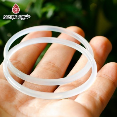 Vòng tay chalcedony thiên thanh (bản 3-4mm) - Ngọc Quý