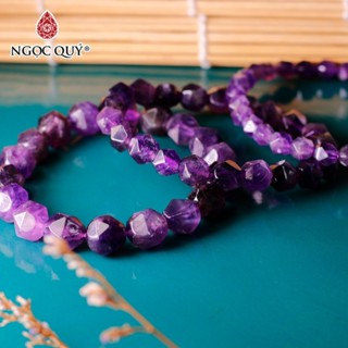  Vòng tay đá Thạch Anh Tím dạng hạt facet - Ngọc Quý 