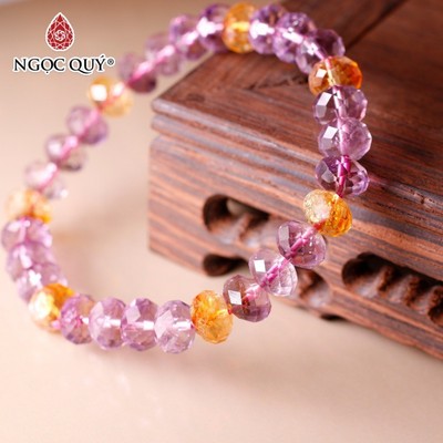 Vòng tay chuỗi hạt dạng facet đá Fluorite - Ngọc Quý