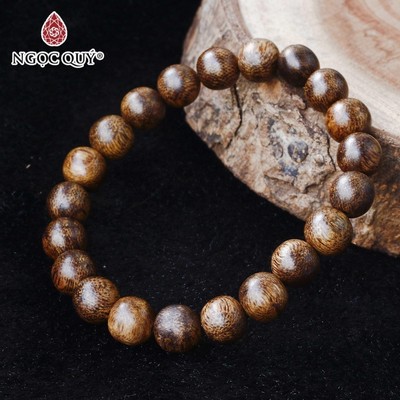 Vòng Trầm Hương tròn trơn hạt trầm tốc 10mm - Ngọc Quý