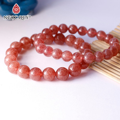 Vòng tay đá TA dâu đỏ đậm loại A - Ngọc Quý