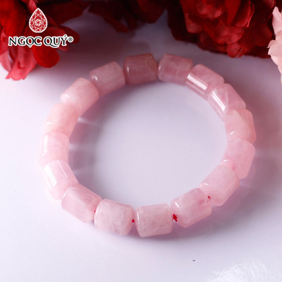 Vòng tay đốt trụ Thạch Anh Hồng - Ngọc Quý