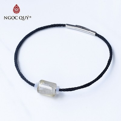 Vòng dây thép đá thạch anh tóc vàng - Ngọc Quý