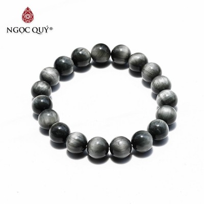 Vòng tay đá mắt ưng xám AAA - Ngọc Quý