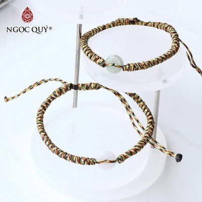 Vòng tay đồng điếu thắt dây đa sắc - Ngọc Quý