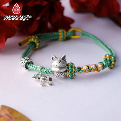 Vòng tay thắt dây phối charm S925 cao cấp [Mẫu NQVT3525] - Ngọc Quý