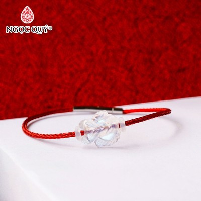 Vòng tay dây thép hồ ly đá Moonstone - Ngọc Quý