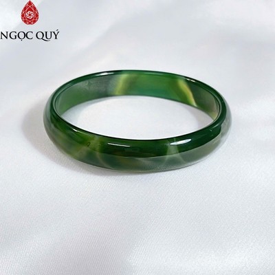 Vòng tay liền khối đá mã não bản mỏng ni 56mm - Ngọc Quý