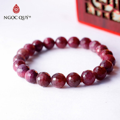 Vòng tay hạt facet đá ruby nam phi - Ngọc Quý