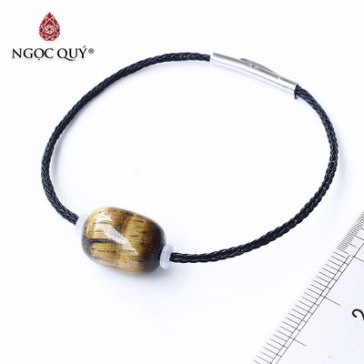 Vòng dây thép đá mắt hổ vàng nâu - Ngọc Quý