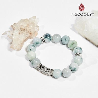 Vòng tay cẩm thạch phỉ thúy charm trụ Mẫu VC0994 - Ngọc Quý