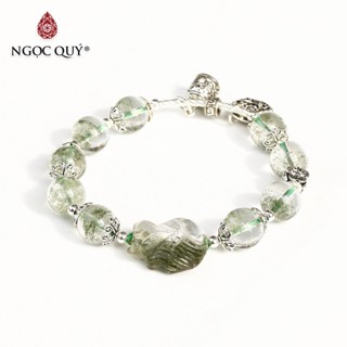  Vòng đá thạch anh ưu linh xanh phối hồ ly - Ngọc Quý 