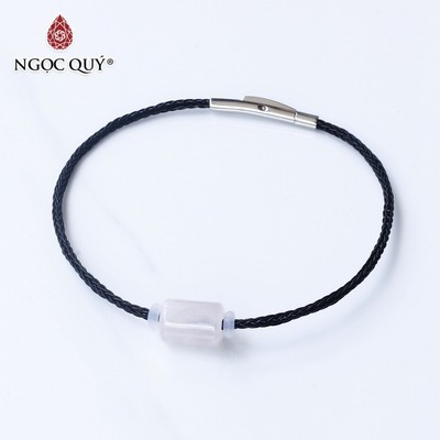 Vòng dây thép đá Thạch Anh Hồng - Ngọc Quý