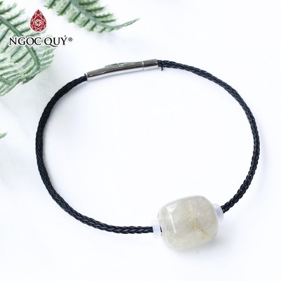 Vòng dây thép đá thạch anh tóc vàng - Ngọc Quý