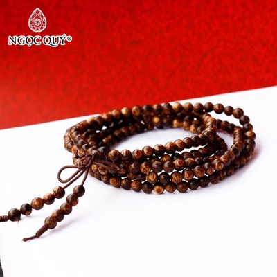 Vòng tay 5 line 216 hạt trầm sánh 4mm, vòng trầm hương - Ngọc Quý