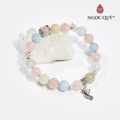 Vòng tay beryl charm hồ ly Mẫu VC1008 - Ngọc Quý