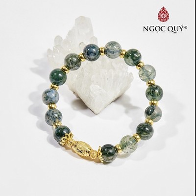 Vòng tay băng ngọc thủy tảo charm oval Mẫu VC0988 - Ngọc Quý