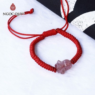 Vòng tay thắt dây đỏ xỏ thiên thần TA dâu hợp mệnh hỏa, mệnh thổ - Ngọc Quý
