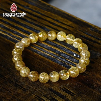 Vòng thạch anh tóc vàng AAA - Ngọc Quý