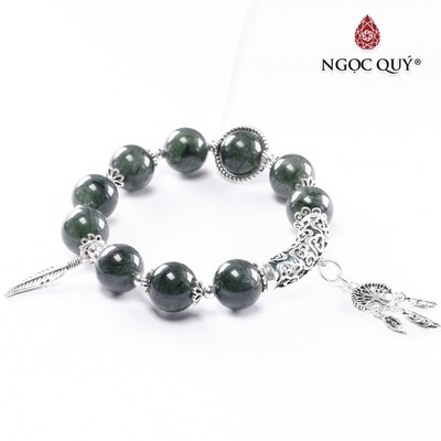 Vòng tay thạch anh tóc xanh xanh phối dream cathcher Mẫu VC0695- Ngọc Quý