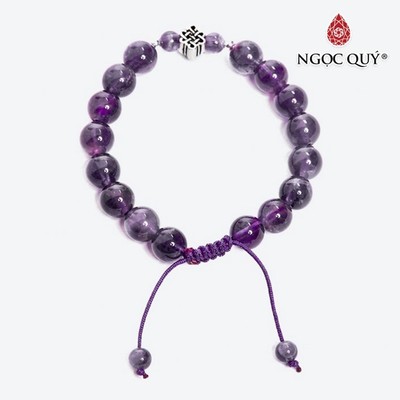 Vòng tay Thạch Anh Tím phối kết đồng tâm Mẫu VC0155 - Ngọc Quý