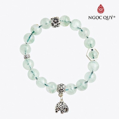 Vòng tay thạch anh xanh charm voi Mẫu VC0883 - Ngọc Quý