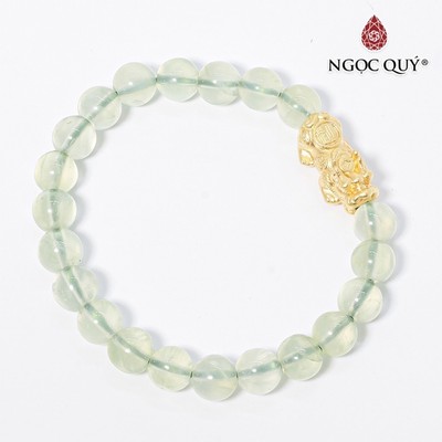 Vòng tay thạch anh xanh phối tỳ hưu S925 mạ vàng Mẫu VC0854 - Ngọc QUý
