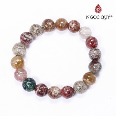 Vòng tay trơn thạch anh ưu linh đa sắc 10mm - Ngọc Quý