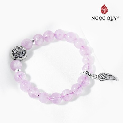Vòng Thạch Anh Tím ngọc phối charm cánh S925 Mẫu VC0852 - Ngọc Quý