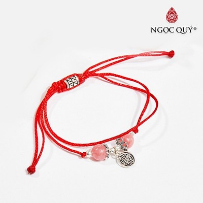 Vòng tay thắt dây đỏ Thạch Anh Hồng - Ngọc Quý