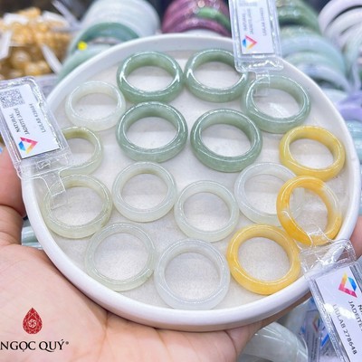 Nhẫn cẩm thạch A Myanmar -  nhẫn ngọc phỉ thúy type A chất nếp băng - Ngọc Quý