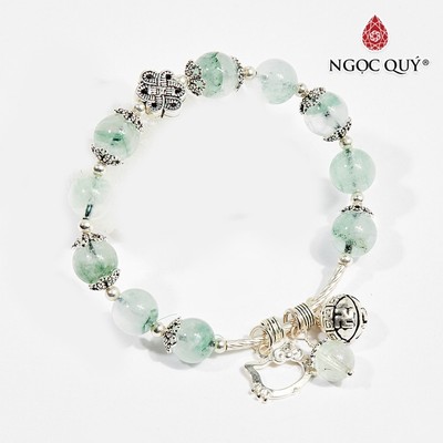 Vòng tay thạch anh xanh charm cua Mẫu VC0528 - Ngọc Quý