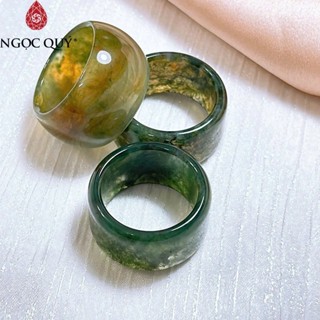  Nhẫn nam đá băng ngọc thủy tảo rêu - Ngọc Quý 