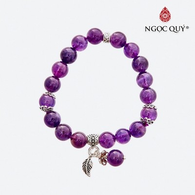 Vòng tay Thạch Anh Tím phối charm S925 Mẫu VC0873 - Ngọc Quý