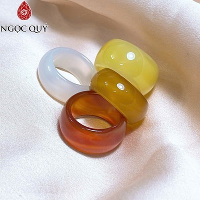 Nhẫn mã não nam cao 9-12mm ni 20mm- Ngọc Quý