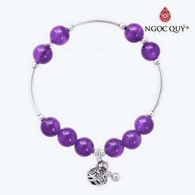 Vòng tay charm hồ lô thạch anh tím Mẫu VC0868 - Ngọc Quý