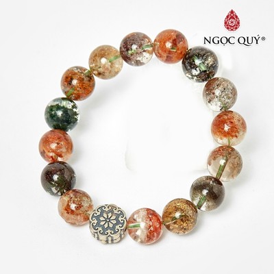 Vòng thạch anh ưu linh phối charm hoa văn S925 Mẫu VC0538 - Ngọc Quý