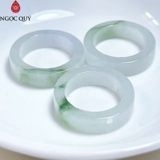 Nhẫn cẩm thạch A Myanmar - Nhẫn ngọc phỉ thúy type A chất nếp băng bản vuông - Ngọc Quý 
