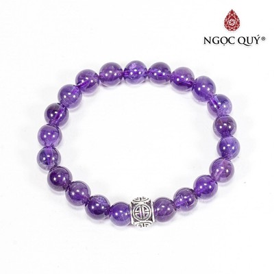 Vòng đá Thạch Anh Tím phối charm S925 Mẫu VC0110- Ngọc QUý