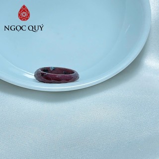 Nhẫn đá Ruby Nam Phi bản hẹ và vuông  - Ngọc Quý