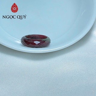Nhẫn đá Ruby Nam Phi bản hẹ và vuông  - Ngọc Quý