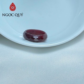 Nhẫn đá Ruby Nam Phi bản hẹ và vuông  - Ngọc Quý