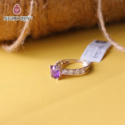Nhẫn nữ đá Thạch Anh Tím đường - Ngọc Quý