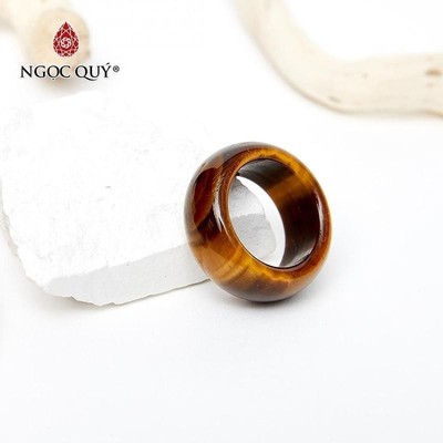 Nhẫn đá mắt hổ vàng nâu - Ngọc Quý