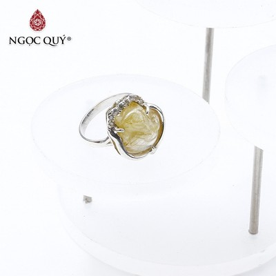 Nhẫn S925 hồ ly thạch anh tóc vàng - Ngọc Quý
